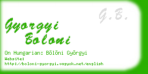 gyorgyi boloni business card