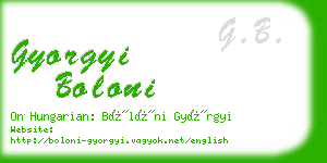 gyorgyi boloni business card